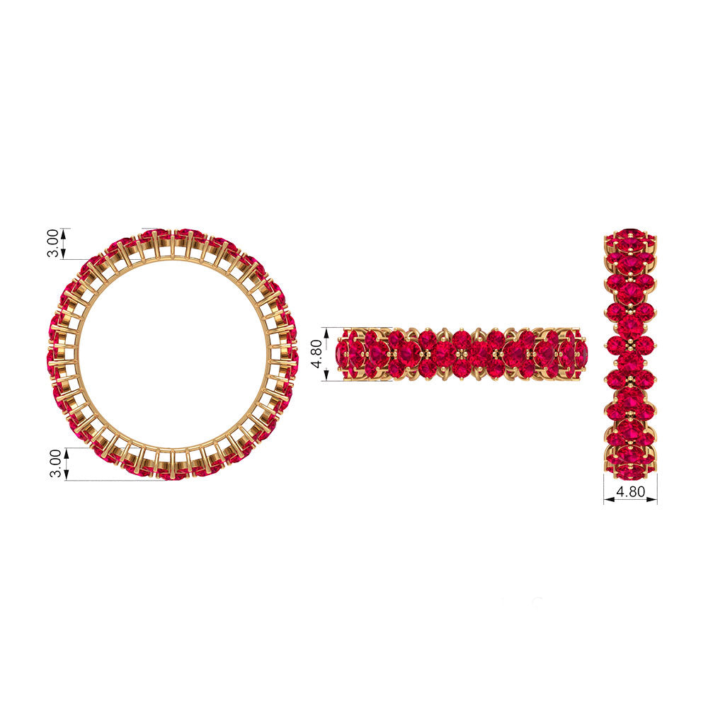 Rosec Jewels-Prong Set Lab-Created Ruby Full Eternity Band Ring