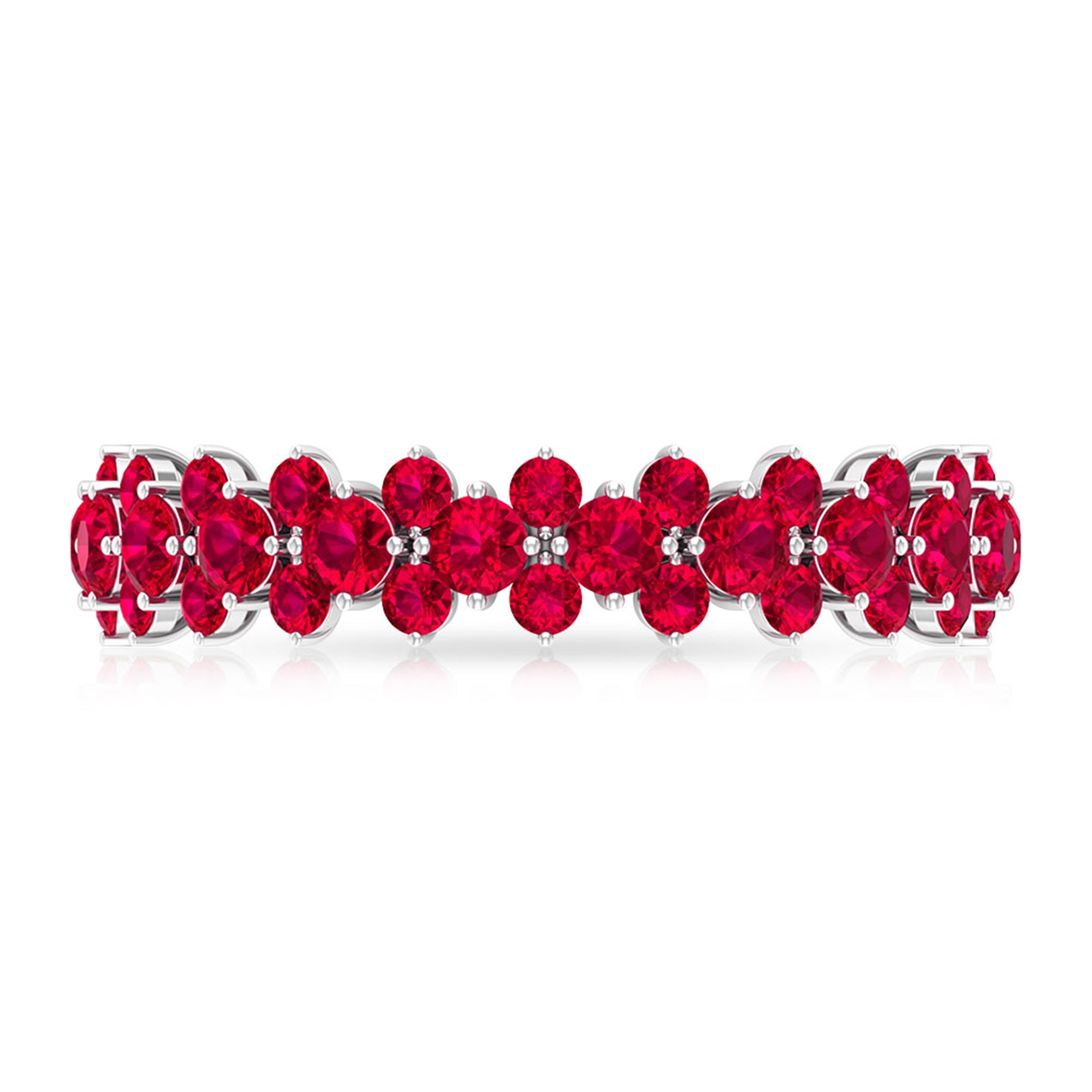 Rosec Jewels-Prong Set Lab-Created Ruby Full Eternity Band Ring