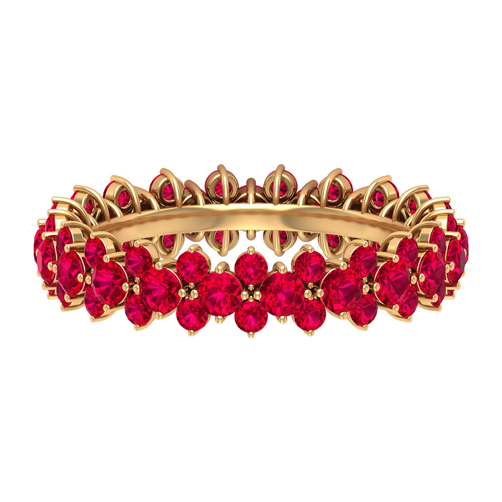 Rosec Jewels-Prong Set Lab-Created Ruby Full Eternity Band Ring