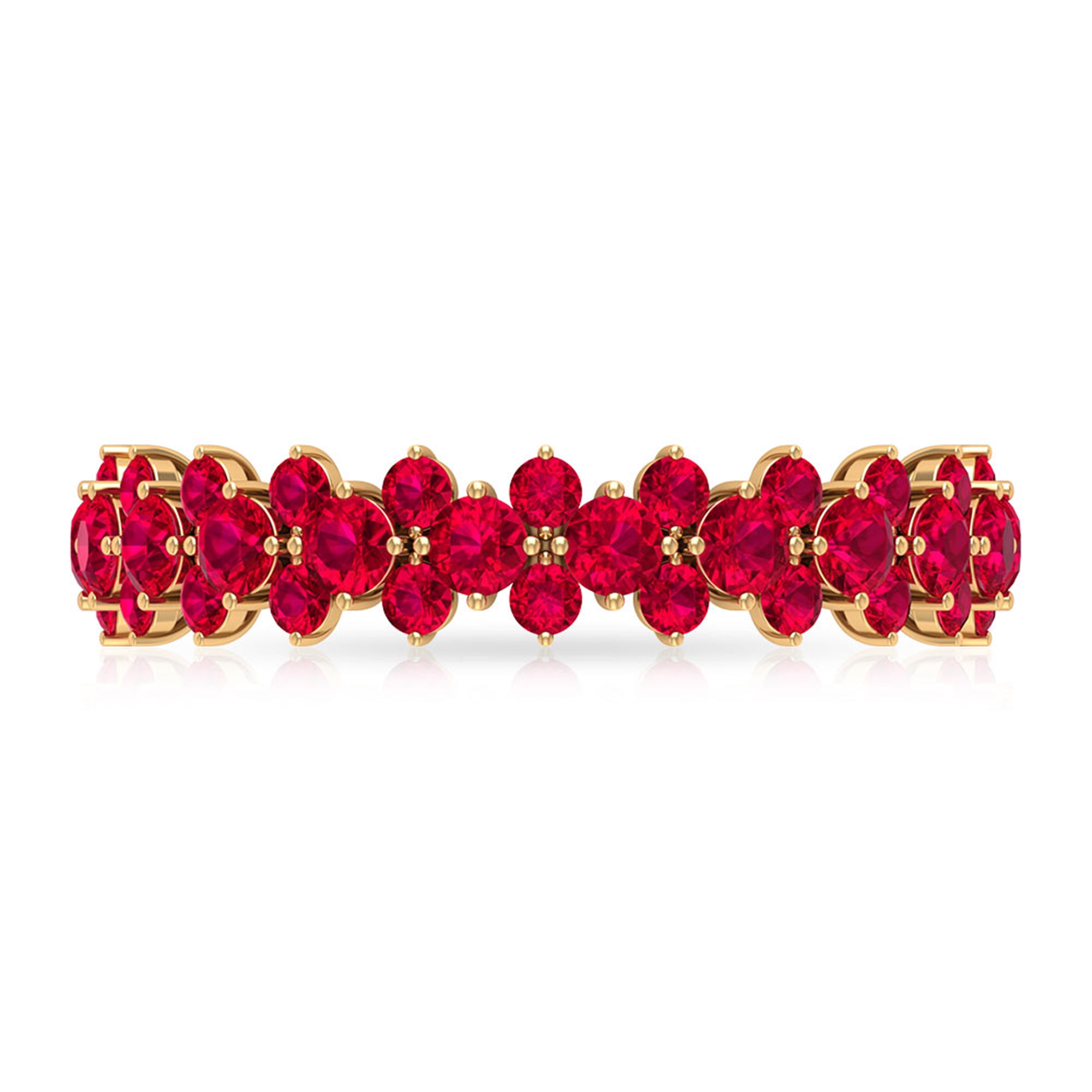 Rosec Jewels-Prong Set Lab-Created Ruby Full Eternity Band Ring