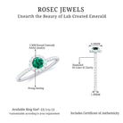 Rosec Jewels-Lab Grown Emerald Minimal Halo Engagement Ring with Diamond