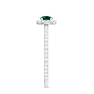 Rosec Jewels-Lab Grown Emerald Minimal Halo Engagement Ring with Diamond