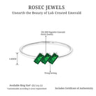 Rosec Jewels-Baguette Cut Lab Grown Emerald Three Stone Promise Ring