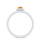 Rosec Jewels-1/2 CT Citrine Halo Engagement Ring with Diamond