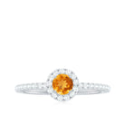 Rosec Jewels-1/2 CT Citrine Halo Engagement Ring with Diamond