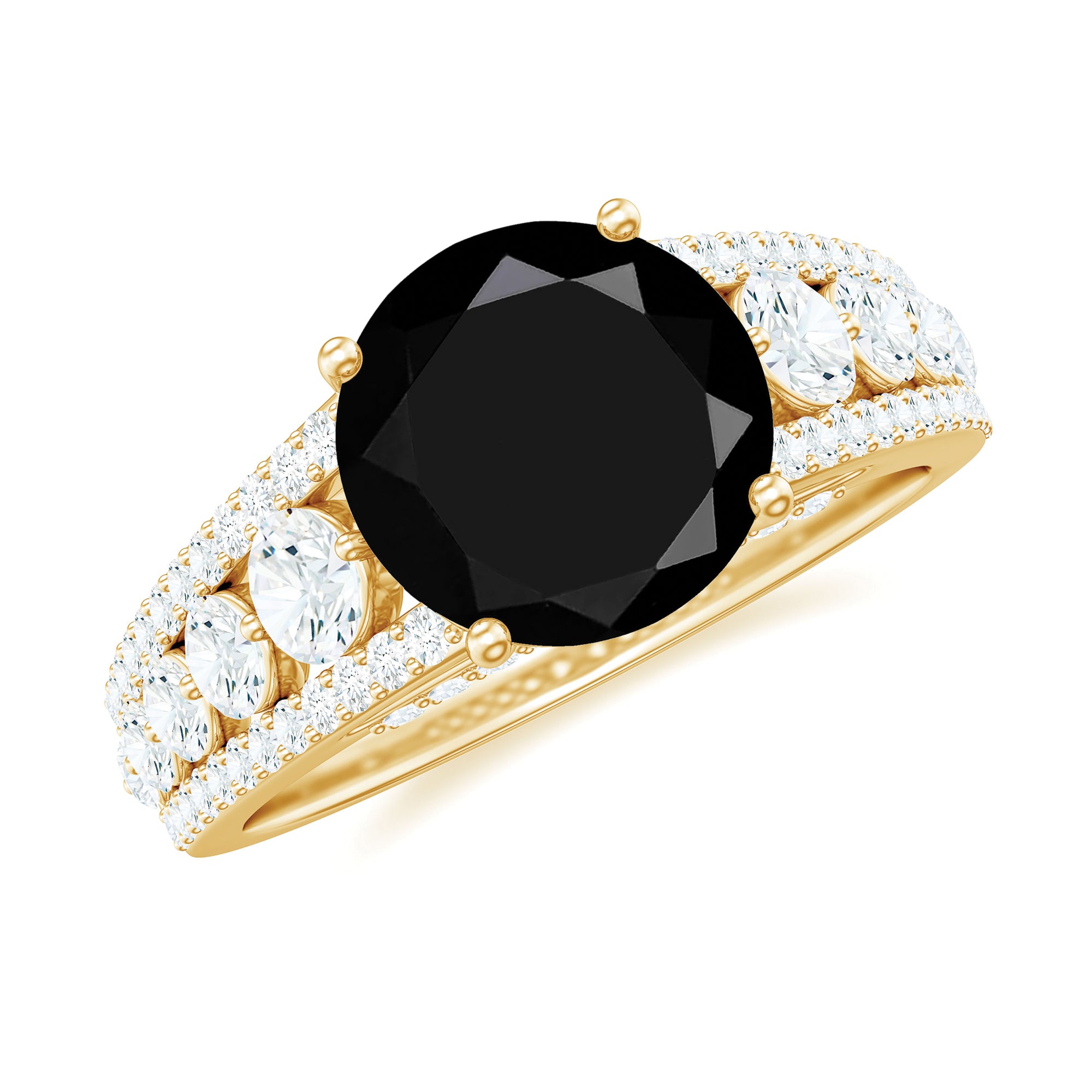 Rosec Jewels-Lab-Created Black Diamond Statement Engagement Ring with Moissanite