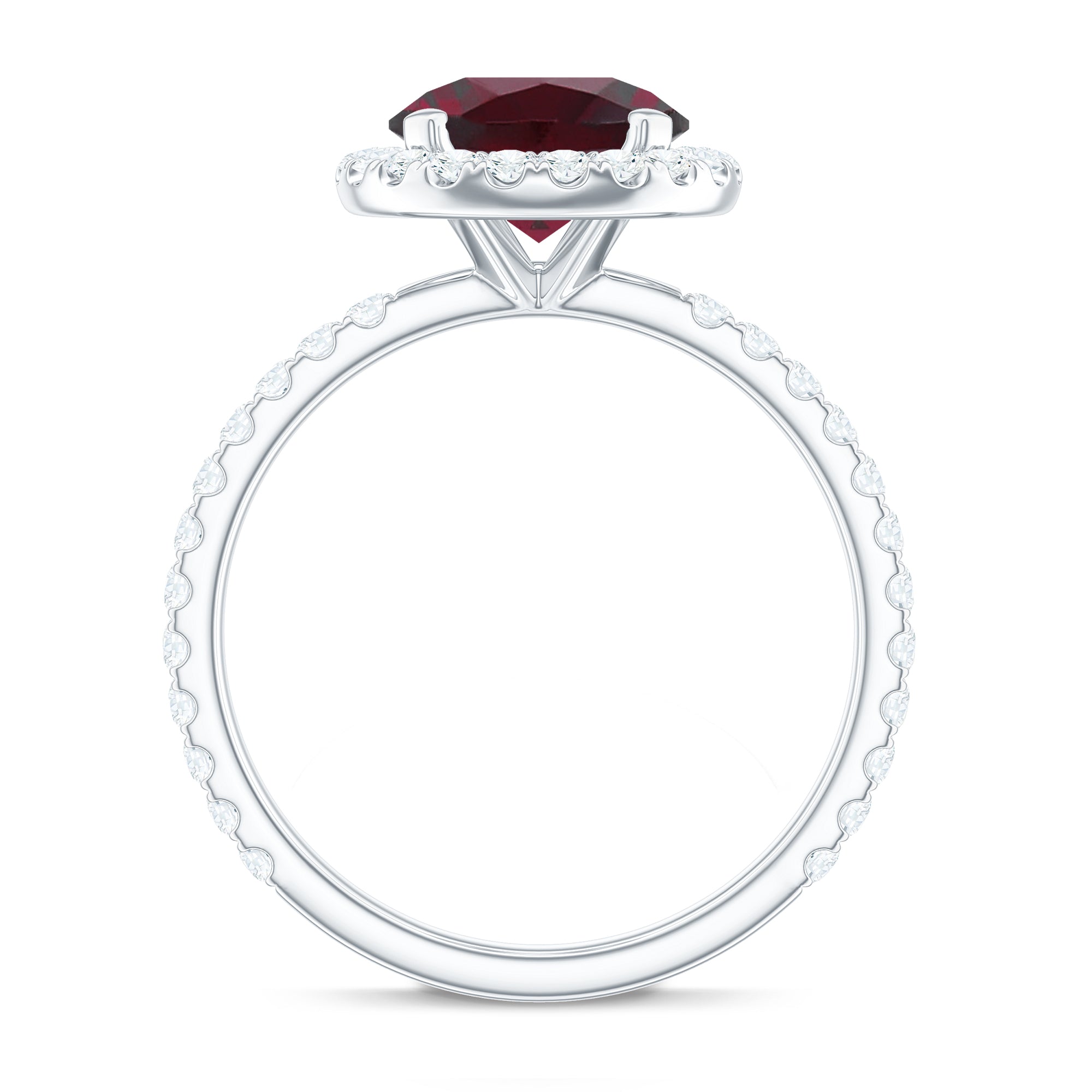 Rosec Jewels-Real Rhodolite Halo Engagement Ring with Moissanite