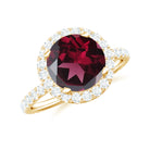 Rosec Jewels-Real Rhodolite Halo Engagement Ring with Moissanite