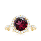 Rosec Jewels-Real Rhodolite Halo Engagement Ring with Moissanite