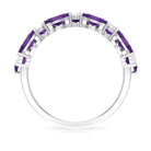 Rosec Jewels-3.50 CT Amethyst and Moissanite Three Row Wedding Band