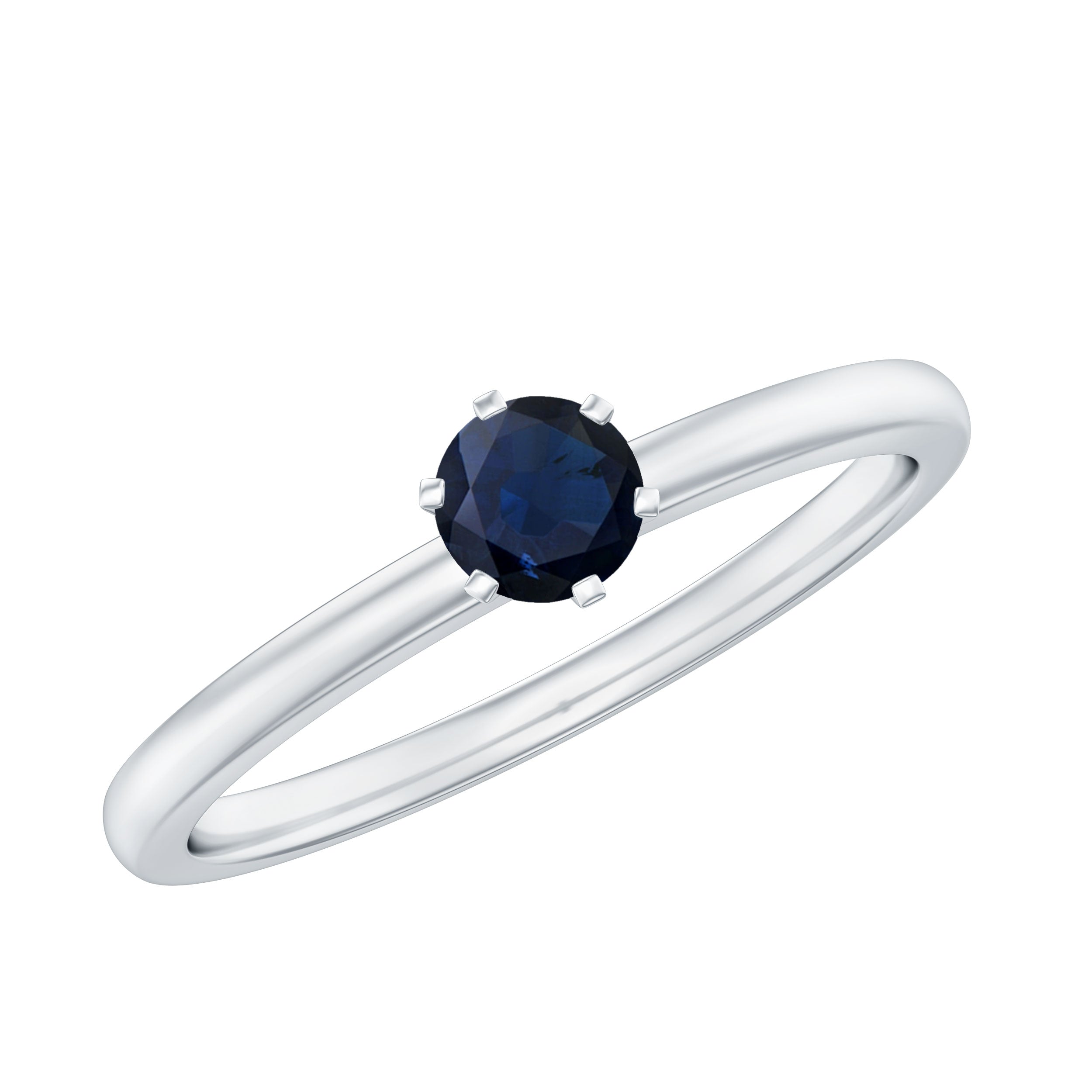 Rosec Jewels-1/4 CT Solitaire Blue Sapphire Promise Ring