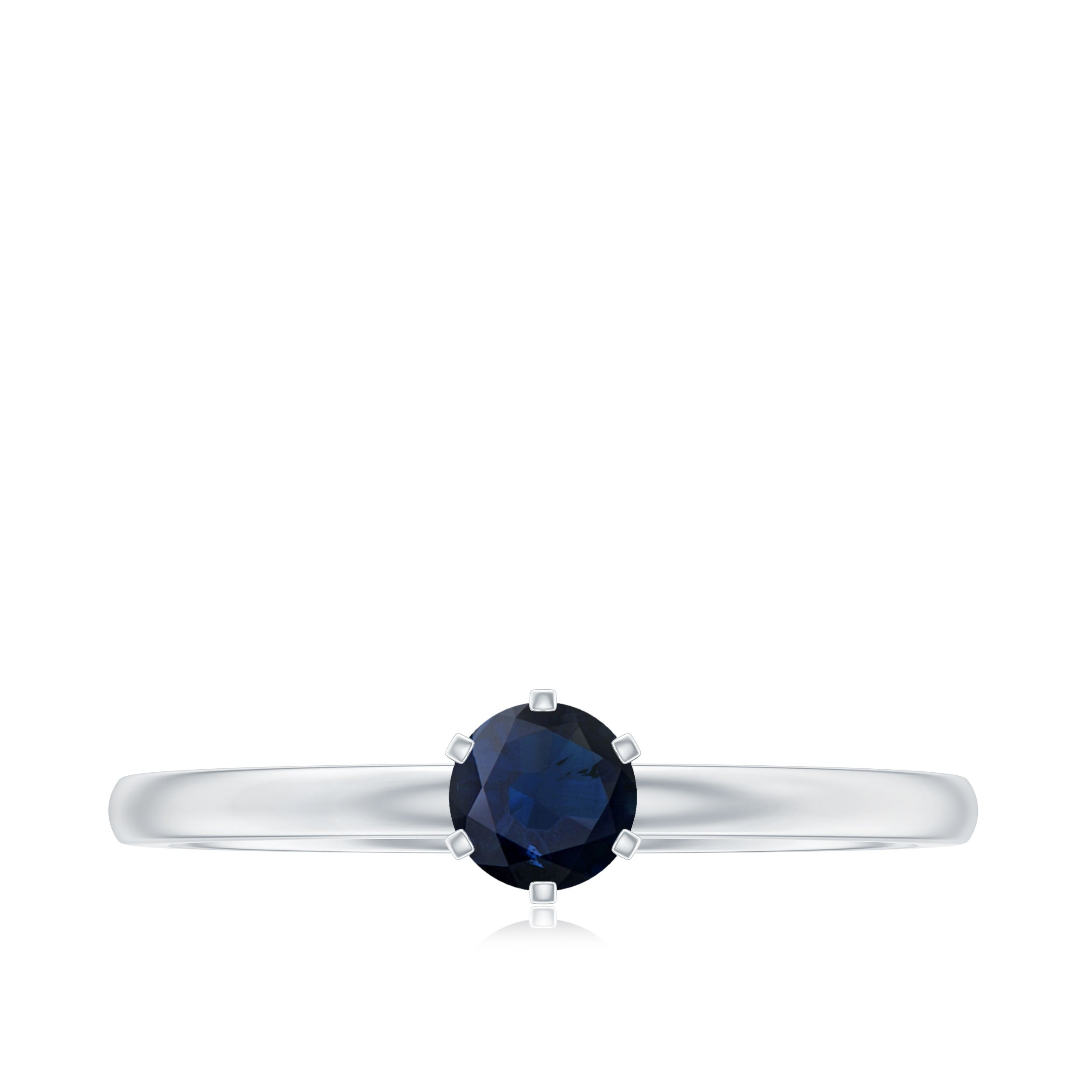 Rosec Jewels-1/4 CT Solitaire Blue Sapphire Promise Ring