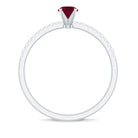 Rosec Jewels-1/2 CT Round Ruby Solitaire Promise and Diamond Ring