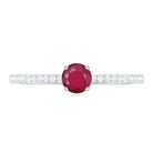 Rosec Jewels-1/2 CT Round Ruby Solitaire Promise and Diamond Ring