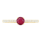 Rosec Jewels-1/2 CT Round Ruby Solitaire Promise and Diamond Ring