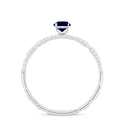 Rosec Jewels-Blue Sapphire Ring with Diamond Simple Engagement Ring