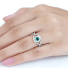 Rosec Jewels-1 CT Emerald Designer Engagement Ring with Diamond Accent