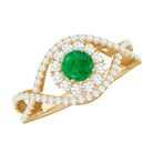 Rosec Jewels-1 CT Emerald Designer Engagement Ring with Diamond Accent