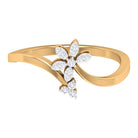 Rosec Jewels-Diamond Floral Ring with Curved Shank