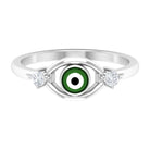 Rosec Jewels-Simple Evil Eye Ring with Certified Moissanite