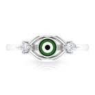 Rosec Jewels-Simple Evil Eye Ring with Certified Moissanite