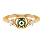 Rosec Jewels-Simple Evil Eye Ring with Certified Moissanite