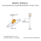 Rosec Jewels-3/4 CT Real Citrine Solitaire Teardrop Ring with Diamond Side Stones