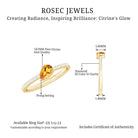 Rosec Jewels-3/4 CT Real Citrine Solitaire Teardrop Ring with Diamond Side Stones