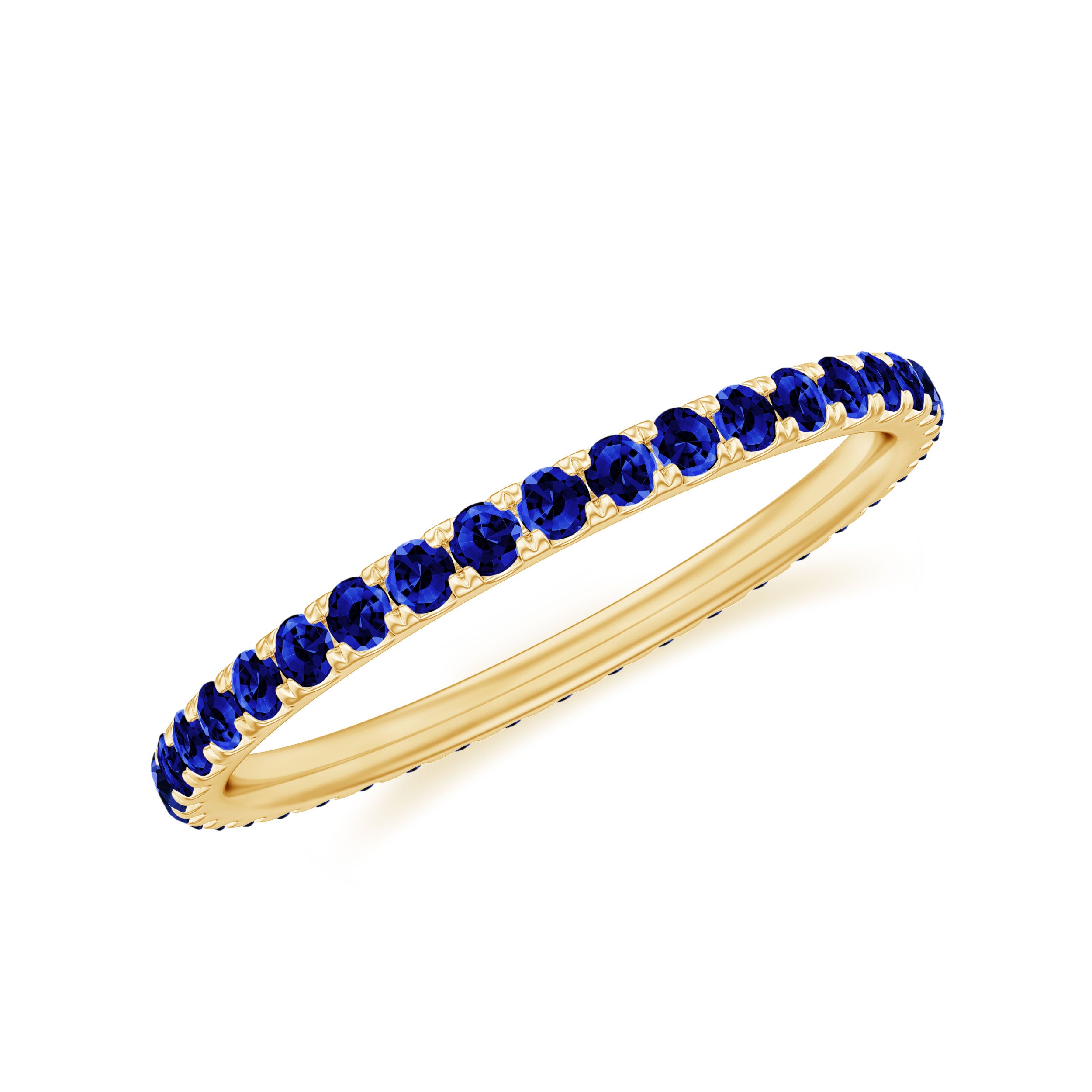 Rosec Jewels-Lab Grown Blue Sapphire Simple Stackable Ring