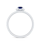 Rosec Jewels-Lab Grown Blue Sapphire and Diamond Minimal Engagement Ring