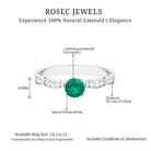 Rosec Jewels-3/4 CT Emerald Solitaire Ring with Diamond