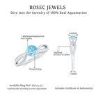 Rosec Jewels-1/2 CT Two Tone Solitaire Infinity Ring with Aquamarine and Diamond