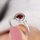 Rosec Jewels-Vintage Style Bezel Set Garnet Solitaire Ring