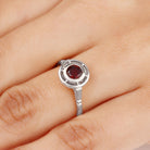 Rosec Jewels-Vintage Style Bezel Set Garnet Solitaire Ring