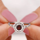 Rosec Jewels-Vintage Style Bezel Set Garnet Solitaire Ring