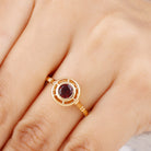 Rosec Jewels-Vintage Style Bezel Set Garnet Solitaire Ring