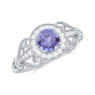 Rosec Jewels-3/4 CT Tanzanite and Diamond Vintage Milgrain Ring