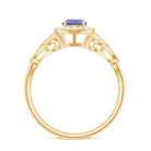 Rosec Jewels-3/4 CT Tanzanite and Diamond Vintage Milgrain Ring