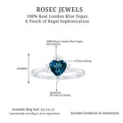 Rosec Jewels-1 CT Heart Shape London Blue Topaz Ring with Diamond Accent