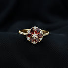 Rosec Jewels-1.5 CT Garnet and Diamond Flower Cluster Engagement Ring