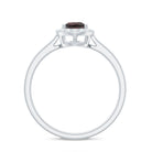 Rosec Jewels-1.25 CT Pear Shape Garnet Ring with Diamond Halo