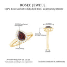 Rosec Jewels-1.25 CT Pear Shape Garnet Ring with Diamond Halo