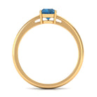 1 CT Pear Shaped London Blue Topaz Solitaire and Simple Gold Ring London Blue Topaz - ( AAA ) - Quality - Rosec Jewels