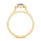 Rosec Jewels-1.5 CT Round Shape Tanzanite and Diamond Floating Halo Designer Ring