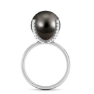 Rosec Jewels-Tahitian Pearl Solitaire Engagement Ring with Diamond