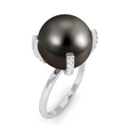 Rosec Jewels-Tahitian Pearl Solitaire Engagement Ring with Diamond