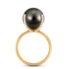 Rosec Jewels-Tahitian Pearl Solitaire Engagement Ring with Diamond