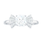 Rosec Jewels-Cushion Cut Moissanite Solitaire Designer Engagement Ring in Gold