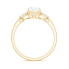 Rosec Jewels-Cushion Cut Moissanite Solitaire Designer Engagement Ring in Gold