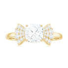 Rosec Jewels-Cushion Cut Moissanite Solitaire Designer Engagement Ring in Gold